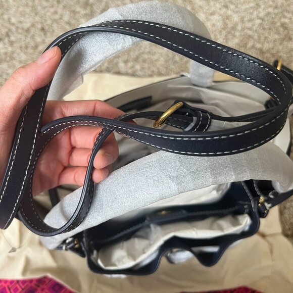 Tory Burch McGraw T Monogram Dragonfly Tote Tory Navy - Picture 8 of 10